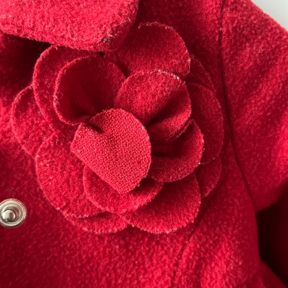 Red tiered ruffle coat Sz 12m - Picture 5 of 5